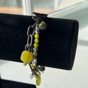 Vintage/Retired Silpada Green Jade and Crystal Bracelet